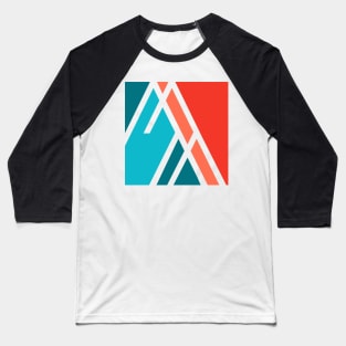 Modern geometric pattern orange blue Baseball T-Shirt